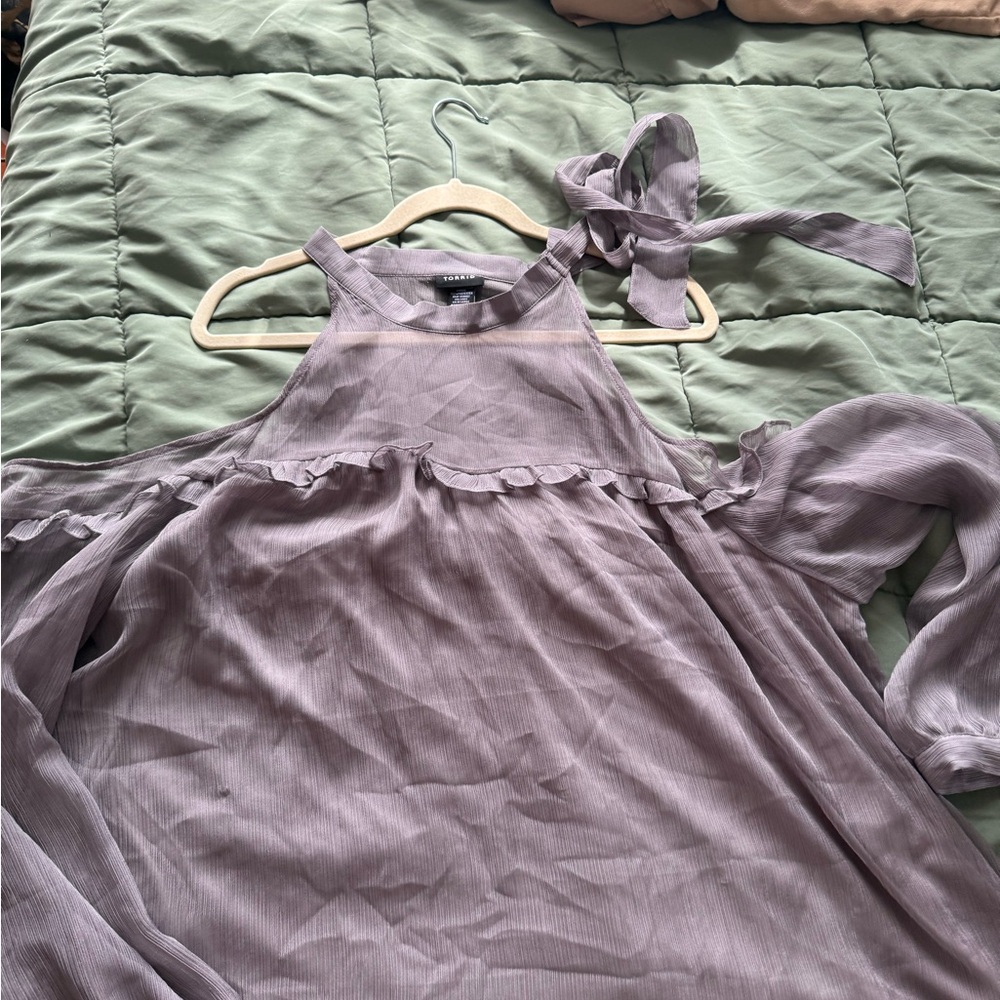 Torrid Gray and Pink Blouse